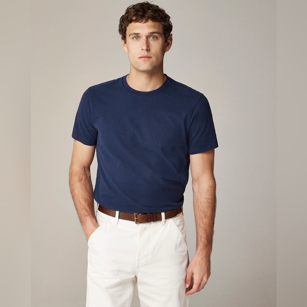 J Crew men’s Slim sueded cotton T-shirt navy Size S NWT